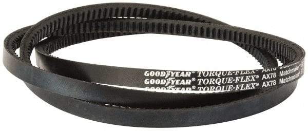 Continental ContiTech - Section AX, 80" Outside Length, V-Belt - Fiber Reinforced Vytracord, Torque-Flex, No. AX78 - Eagle Tool & Supply