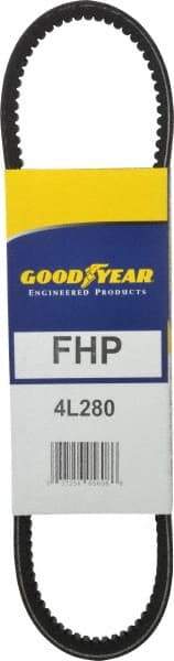 Continental ContiTech - Section 4L, 28" Outside Length, V-Belt - High Traction Rubber, Fractional HP, No. 4L280 - Eagle Tool & Supply