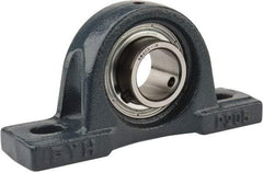Value Collection - 5-1/2" OALBall Bearing Pillow Block - Cast Iron - Eagle Tool & Supply