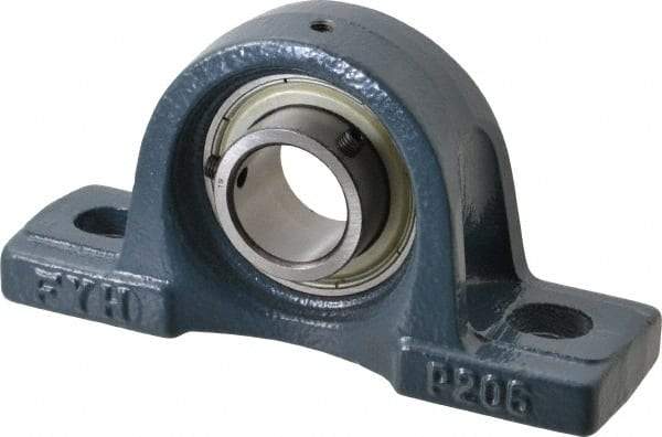 Value Collection - 6-3/16" OALBall Bearing Pillow Block - Cast Iron - Eagle Tool & Supply