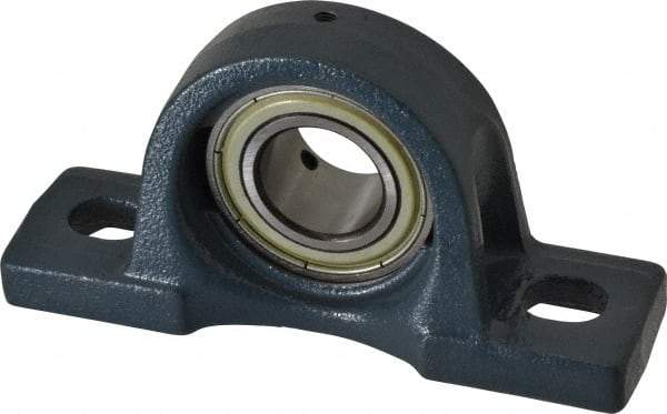 Value Collection - 6-3/16" OALBall Bearing Pillow Block - Cast Iron - Eagle Tool & Supply