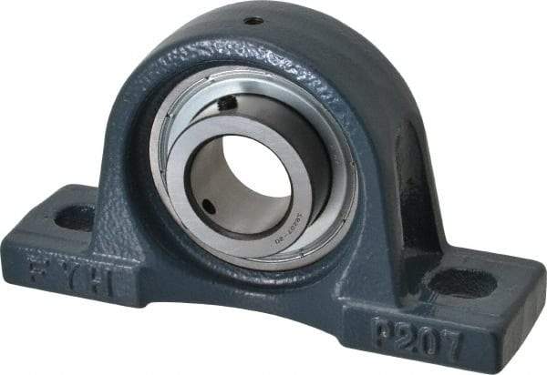 Value Collection - 6-3/4" OALBall Bearing Pillow Block - Cast Iron - Eagle Tool & Supply