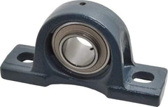 Value Collection - 6-3/16" OALBall Bearing Pillow Block - Cast Iron - Eagle Tool & Supply