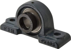 Value Collection - 5-1/2" OALBall Bearing Pillow Block - Cast Iron - Eagle Tool & Supply