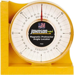 Johnson Level & Tool - (4) 90° Measuring Range, Magnetic Base Protractor - Accuracy Up to 0.30° - Eagle Tool & Supply