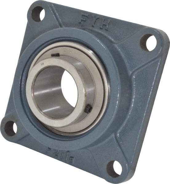 Value Collection - 6-3/8" OALBall Bearing Pillow Block - Cast Iron - Eagle Tool & Supply