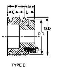 Browning - 1/2 to 1-5/8 Bore Diam, 3-3/4" Outside Diam, QD Bushed V Belt Sheave - 3.0 A Diam Belt Pitch - Eagle Tool & Supply