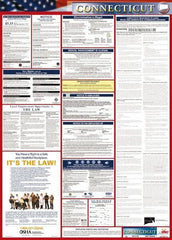 NMC - 24" Wide x 40" High Laminated Paper Labor Law Information Poster - Connecticut Jurisdiction, 0.03" Thick, English - Eagle Tool & Supply