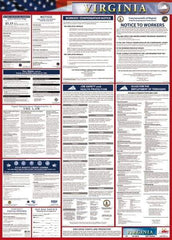 NMC - 24" Wide x 40" High Laminated Paper Labor Law Information Poster - Virginia Jurisdiction, 0.03" Thick, English - Eagle Tool & Supply