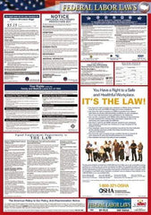 NMC - 24" Wide x 40" High Laminated Paper Labor Law Information Poster - Federal Jurisdiction, 0.03" Thick, English - Eagle Tool & Supply