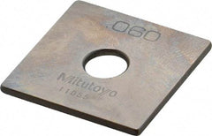 Mitutoyo - 0.06" Square Steel Gage Block - Accuracy Grade 0, Includes Certificate of Inspection - Eagle Tool & Supply