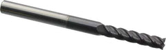 Accupro - 7/32", 1" LOC, 1/4" Shank Diam, 3" OAL, 4 Flute, Solid Carbide Square End Mill - Single End, AlTiN Finish, Spiral Flute, 40° Helix, Centercutting, Right Hand Cut, Right Hand Flute - Eagle Tool & Supply