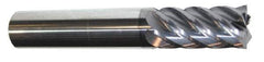 Accupro - 3/4", 2-1/4" LOC, 3/4" Shank Diam, 5" OAL, 6 Flute, Solid Carbide Square End Mill - Single End, TiCN Finish, Spiral Flute, 40° Helix, Centercutting, Right Hand Cut, Right Hand Flute - Eagle Tool & Supply