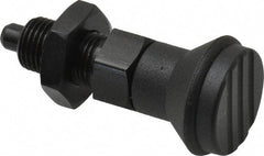 Gibraltar - M10x1, 15mm Thread Length, 5mm Plunger Diam, Knob Handle Indexing Plunger - Plunger Style B, 17mm Body Length, 47mm OAL, Steel - Eagle Tool & Supply