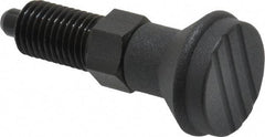 Gibraltar - M12x1.5, 17mm Thread Length, 6mm Plunger Diam, Knob Handle Indexing Plunger - Plunger Style A, 20mm Body Length, 56mm OAL, Steel - Eagle Tool & Supply