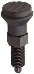 Gibraltar - 3/8-24, 15mm Thread Length, 5mm Plunger Diam, Knob Handle Indexing Plunger - Plunger Style A, 17mm Body Length, 47mm OAL, Steel - Eagle Tool & Supply