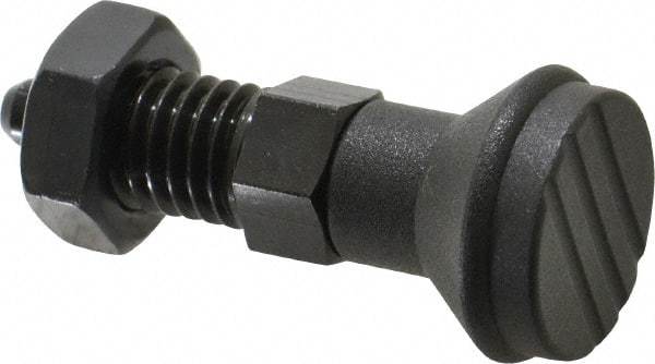 Gibraltar - 1/2-13, 17mm Thread Length, 6mm Plunger Diam, Knob Handle Indexing Plunger - Plunger Style B, 20mm Body Length, 56mm OAL, Steel - Eagle Tool & Supply