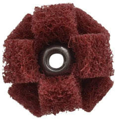 Standard Abrasives - 1" Diam Medium Density Cross Buff - 2 Plys, 8-32 Thread, Very Fine Grade, 20,000 Max RPM - Eagle Tool & Supply