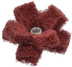 Standard Abrasives - 1-1/2" Diam Medium Density Cross Buff - 2 Plys, 8-32 Thread, Very Fine Grade, 20,000 Max RPM - Eagle Tool & Supply