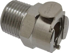 CPC Colder Products - 3/8 NPT Brass, Quick Disconnect, Valved Coupling Body - 250 Max psi, -40 to 180°F, 1.14" OAL x 0.89" Overall Height, Chrome Plated - Eagle Tool & Supply