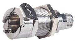 CPC Colder Products - PTF Brass, Quick Disconnect, Valved Panel Mount Coupling Body - 250 Max psi, -40 to 180°F, 1.87" OAL x 0.89" Overall Height, Chrome Plated - Eagle Tool & Supply