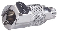 CPC Colder Products - PTF Brass, Quick Disconnect, Valved Inline Coupling Body - 250 Max psi, -40 to 180°F, 1.87" OAL x 0.89" Overall Height, Chrome Plated - Eagle Tool & Supply