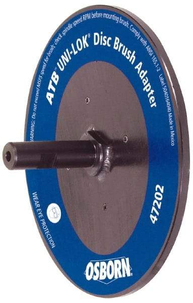 Osborn - 7/8" Arbor Hole to 3/4" Shank Diam Drive Arbor - For 10, 12 & 14" UNI LOK Disc Brushes, Attached Spindle, Flow Through Spindle - Eagle Tool & Supply