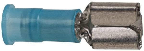 3M - 16 to 14 AWG, Nylon, Partially Insulated, Female Wire Disconnect - 1/4 Inch Wide Tab, Blue, RoHS 2011/65/EU Compliant - Eagle Tool & Supply