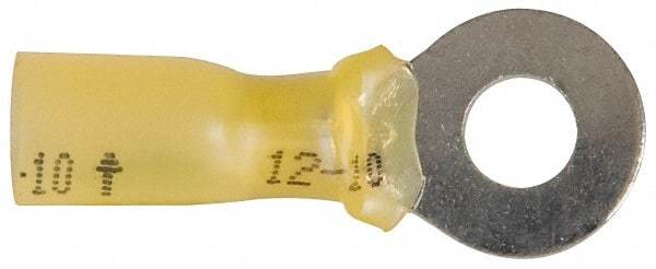 3M - 12-10 AWG Partially Insulated Crimp Connection Circular Ring Terminal - 1/4" Stud, Copper Contact - Eagle Tool & Supply
