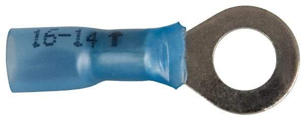 3M - 16-14 AWG Partially Insulated Crimp Connection Circular Ring Terminal - 1/4" Stud, Copper Contact - Eagle Tool & Supply