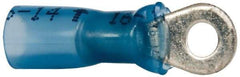 3M - 16-14 AWG Partially Insulated Crimp Connection Circular Ring Terminal - #6 Stud, Copper Contact - Eagle Tool & Supply