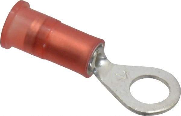 3M - 22-18 AWG Partially Insulated Crimp Connection Circular Ring Terminal - #10 Stud, Copper Contact - Eagle Tool & Supply