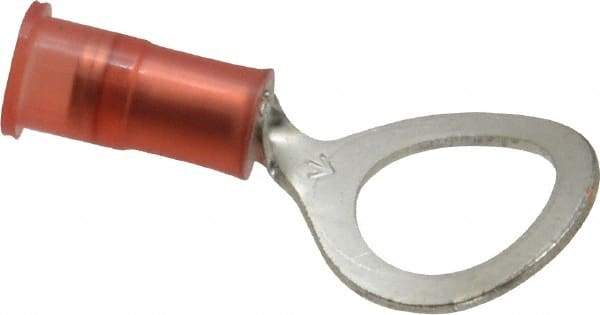3M - 22-18 AWG Partially Insulated Crimp Connection Circular Ring Terminal - 3/8" Stud, Copper Contact - Eagle Tool & Supply
