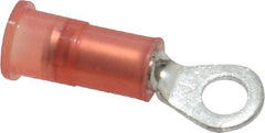 3M - 22-18 AWG Partially Insulated Crimp Connection Circular Ring Terminal - #6 Stud, Copper Contact - Eagle Tool & Supply