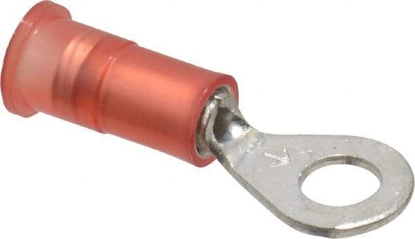 3M - 22-18 AWG Partially Insulated Crimp Connection Circular Ring Terminal - #8 Stud, Copper Contact - Eagle Tool & Supply