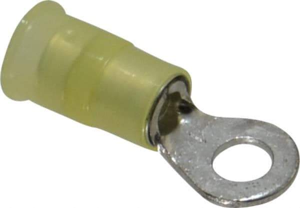 3M - 12-10 AWG Partially Insulated Crimp Connection Circular Ring Terminal - #10 Stud, Copper Contact - Eagle Tool & Supply