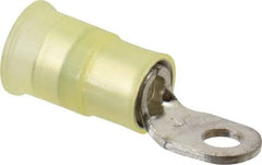 3M - 12-10 AWG Partially Insulated Crimp Connection Circular Ring Terminal - #6 Stud, Copper Contact - Eagle Tool & Supply