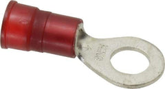 3M - 8-8 AWG Partially Insulated Crimp Connection Circular Ring Terminal - 5/16" Stud, Copper Contact - Eagle Tool & Supply