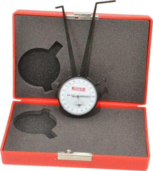 SPI - 1-7/8 to 2-7/8" Inside Dial Caliper Gage - 0.001" Graduation, 0.038mm Accuracy, 3-1/4" Leg Length, Ball Contact Points - Eagle Tool & Supply