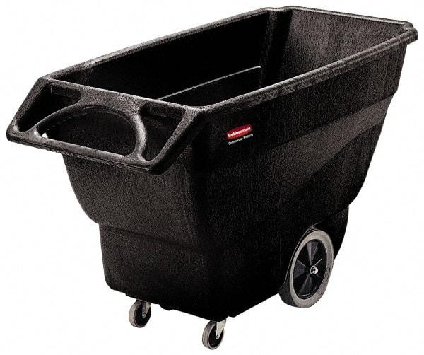 Rubbermaid - 1,000 Lb Load Capacity, 3/4 Cu Yd, Structural Foam Tilt Truck - 30-1/4" Wide x 64-1/2" Long x 38" High, Black - Eagle Tool & Supply