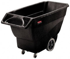 Rubbermaid - 1,000 Lb Load Capacity, 3/4 Cu Yd, Structural Foam Tilt Truck - 30-1/4" Wide x 64-1/2" Long x 38" High, Black - Eagle Tool & Supply