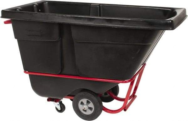 Rubbermaid - 1,400 Lb Load Capacity, 1/2 Cu Yd, Polyethylene Tilt Truck - 28" Wide x 60-1/2" Long x 38-5/8" High, Black - Eagle Tool & Supply