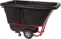 Rubbermaid - 1,400 Lb Load Capacity, 1/2 Cu Yd, Polyethylene Tilt Truck - 28" Wide x 60-1/2" Long x 38-5/8" High, Black - Eagle Tool & Supply