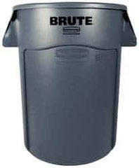 Rubbermaid - 55 Gal Gray Round Trash Can - Polyethylene, None Graphic, 33.2" High, Lid Not Included - Eagle Tool & Supply