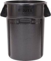 Rubbermaid - 44 Gal Black Round Trash Can - Polyethylene, 31-1/2" High - Eagle Tool & Supply