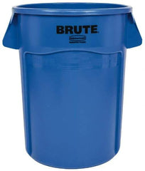 Rubbermaid - 44 Gal Blue Round Trash Can - Polyethylene, 31-1/2" High - Eagle Tool & Supply