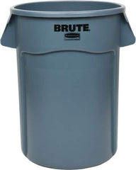 Rubbermaid - 44 Gal Gray Round Trash Can - Polyethylene, 31-1/2" High - Eagle Tool & Supply