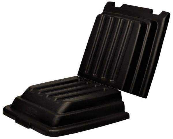 Rubbermaid - 52" Long x 27-7/8" Wide x 9" High, Black Plastic Hinged Lid - Use with Dome Lid Fits 1/2 Cu. Yd. - Eagle Tool & Supply