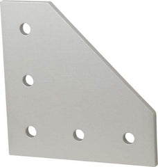 80/20 Inc. - 4-1/2" Wide, 4-1/2" High, Open Shelving 5 Hole 90° Angled Plate - Aluminum, Use with Series 15 & Bolt Kit 3320 or 3325 - Eagle Tool & Supply
