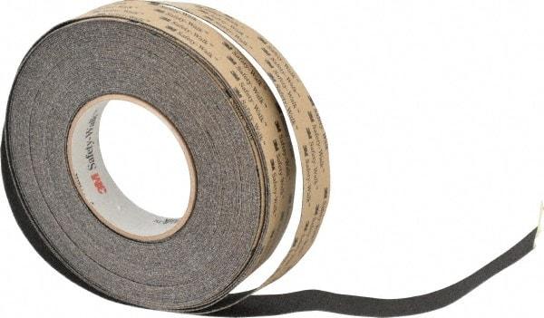 3M - Black Solid Color Anti-Slip Vinyl Tape - 1" Wide x 60' Long, Heavy/High Traffic - Eagle Tool & Supply